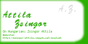 attila zsingor business card